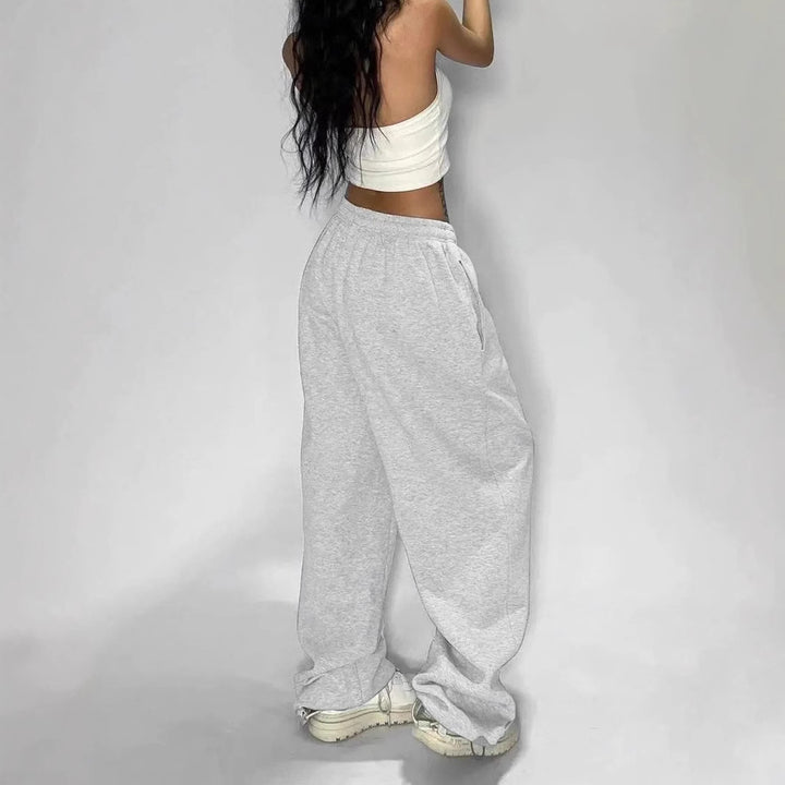 Damen nan weit geschnittene Loungehose mit hohem Bund extra weitem Bein und Tunnelzug Echo Archiv