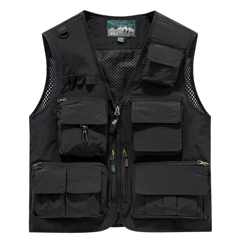 Herren Multifunktionale Outdoor-Utility‑Weste mit Mesh‑Innenfutter und zahlreichen Taschen – Marzano