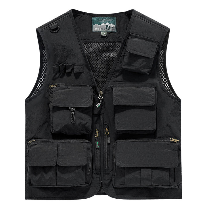 Herren Multifunktionale Outdoor-Utility‑Weste mit Mesh‑Innenfutter und zahlreichen Taschen – Marzano