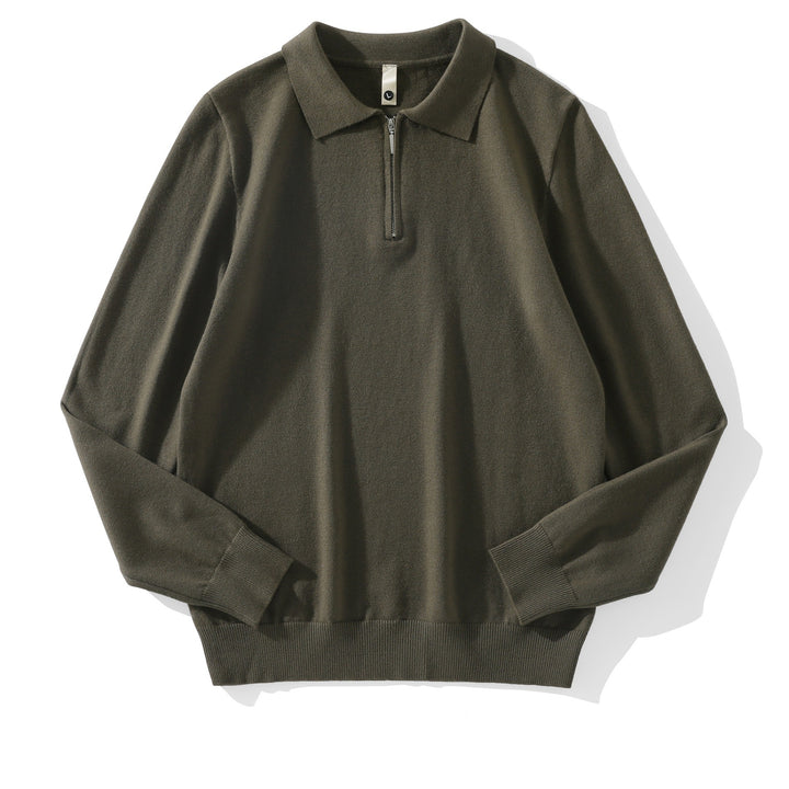 Herren Moderner Pullover mit Stehkragen und Reißverschluss Echoarchiv