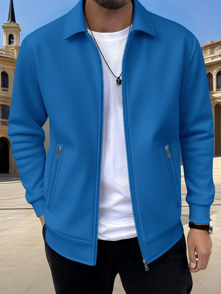 Herren moderne Freizeitjacke mit strukturiertem Design und praktischen Reißverschlusstaschen Echoarchiv