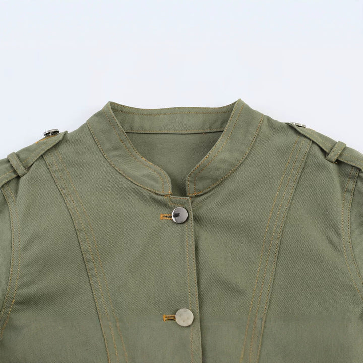 Damen Utility-Fieldjacke mit Stehkragen, Schulterpatten und Pattentaschen Echo Archiv