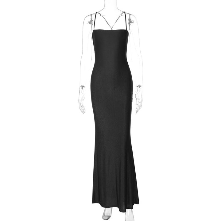 Damen Maxi-Kleid mit schmalem Trägerdesign und fließendem Schnitt Echo Archiv