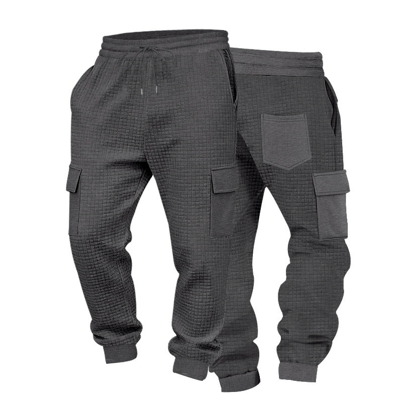 Herren Cargo-Jogginghose aus Waffelstruktur mit Kordelzug und Bündchen Echoarchiv