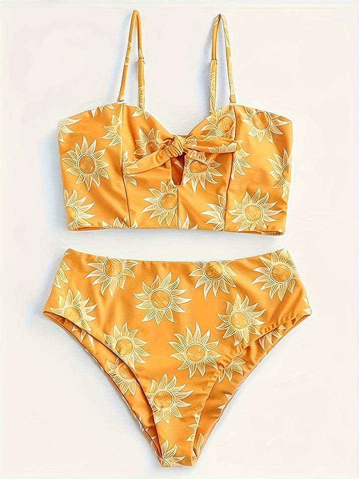 Damen Bikiniset mit strukturiertem Oberteil und hoch geschnittenem Hosenrock Echo Archiv