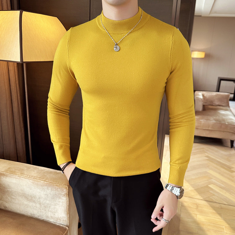 Herren modischer Pullover mit hohem Kragen und eleganter Passform Echoarchiv