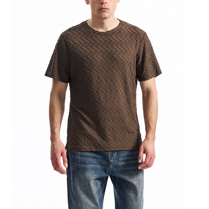Herren T-Shirt mit strukturiertem Muster und lässiger Passform Echoarchiv