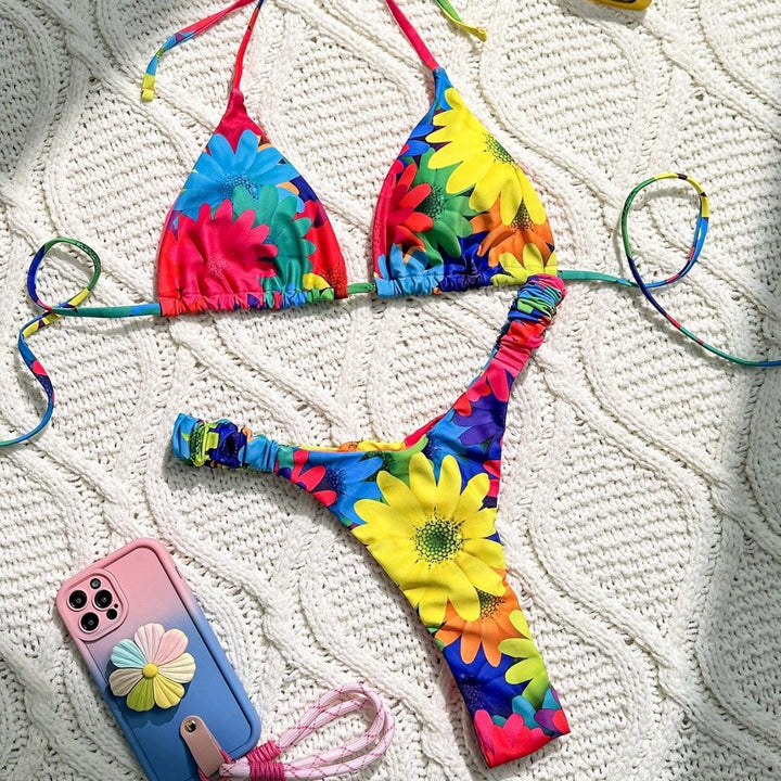 Damen Triangel-Bikini mit floralem Rüschen-Design Echo Archiv