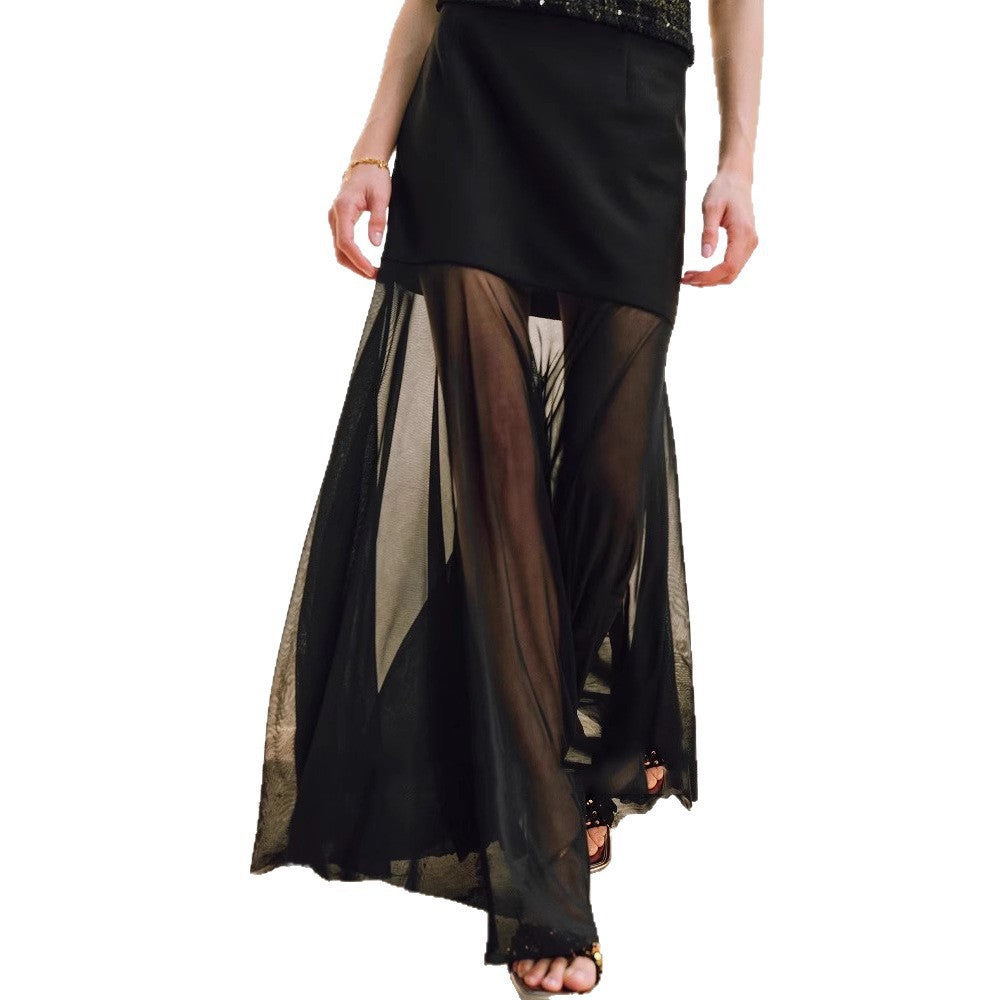 Damen Eleganter Midirock aus zartem Chiffon Echoarchiv