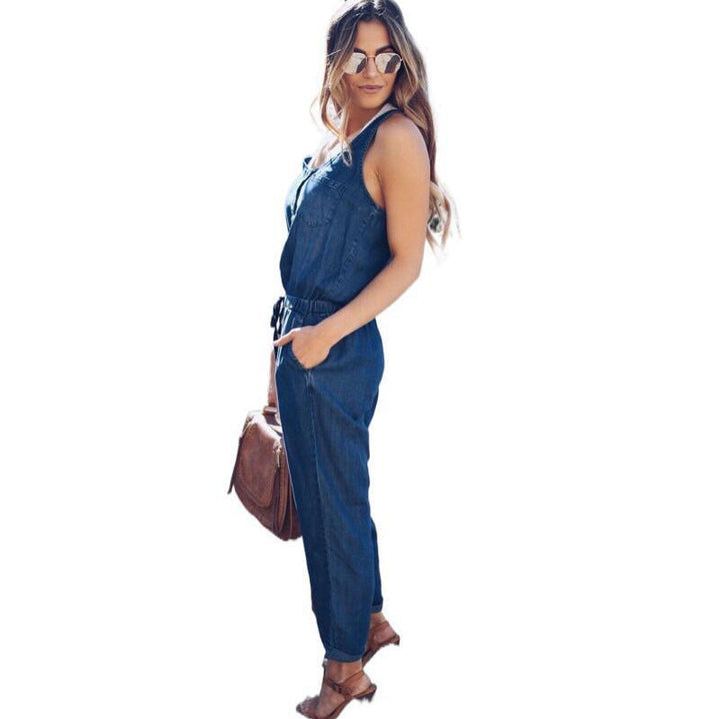 Frühling Sommer Newcomer Damen Denim Jumpsuit – Solévia
