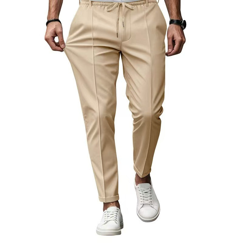 Herren elegante Freizeit-Hose mit elastischem Bund und seitlichen Eingrifftaschen Echoarchiv