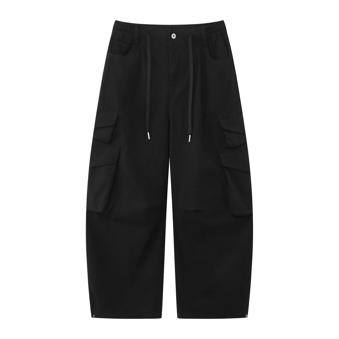Damen Utility-Cargo-Culotte mit weitem Bein, elastischem Bund und Pattentaschen Echoarchiv