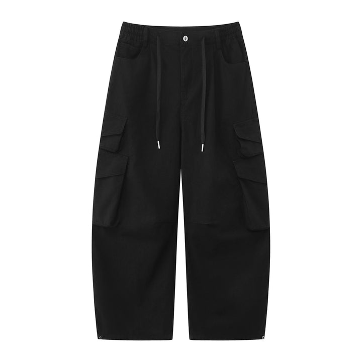 Damen Utility-Cargo-Culotte mit weitem Bein, elastischem Bund und Pattentaschen Echoarchiv