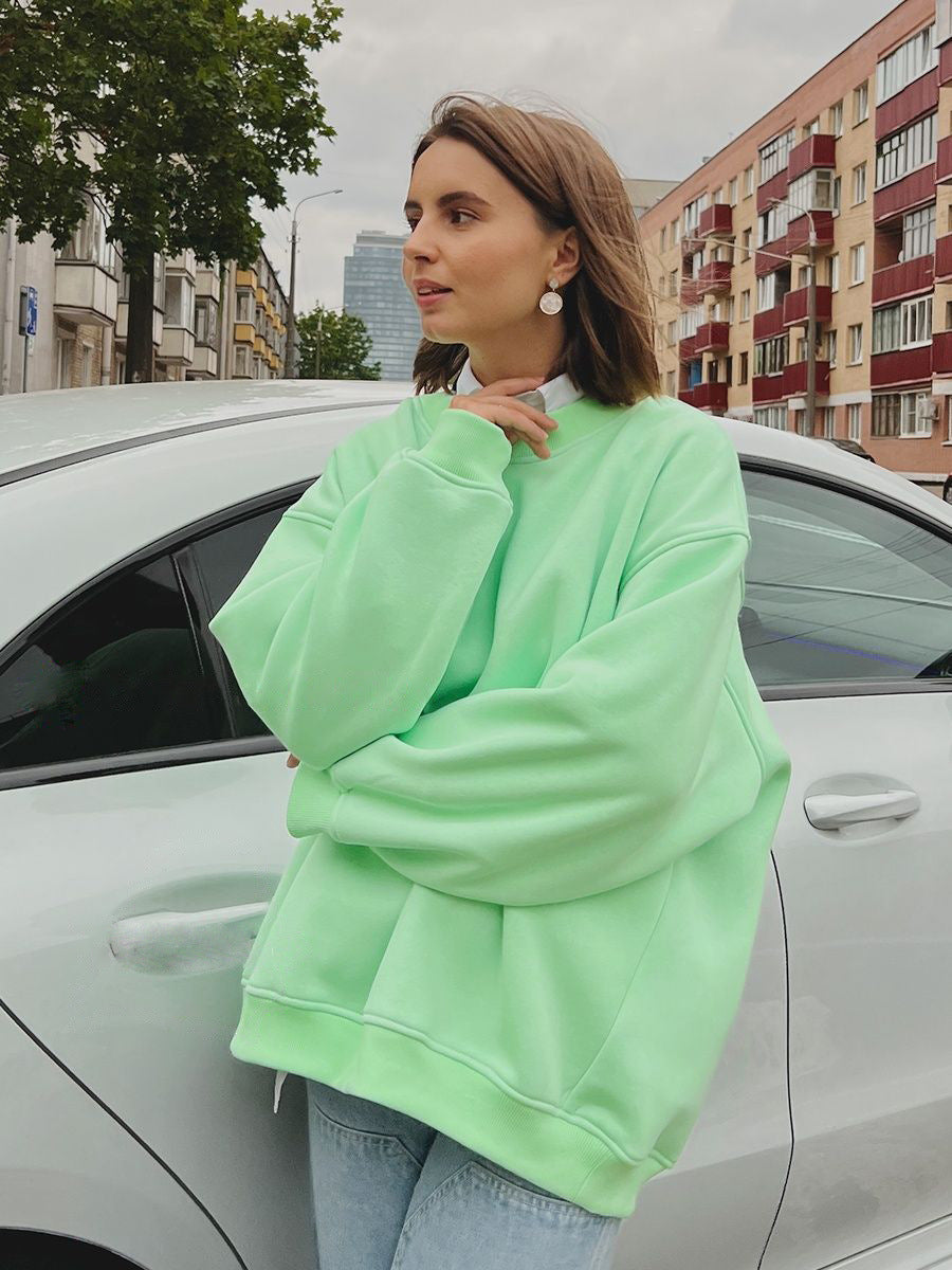 Damen Oversized SwEchoarchivtshirt im lässigen Stil mit übergroßen Ärmeln und elastischen Bündchen Echoarchiv