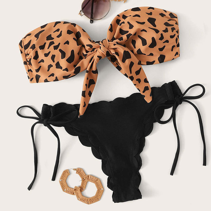 Damen Bandeau-Bikini mit verstellbaren Trägern und Rüschen Echo Archiv