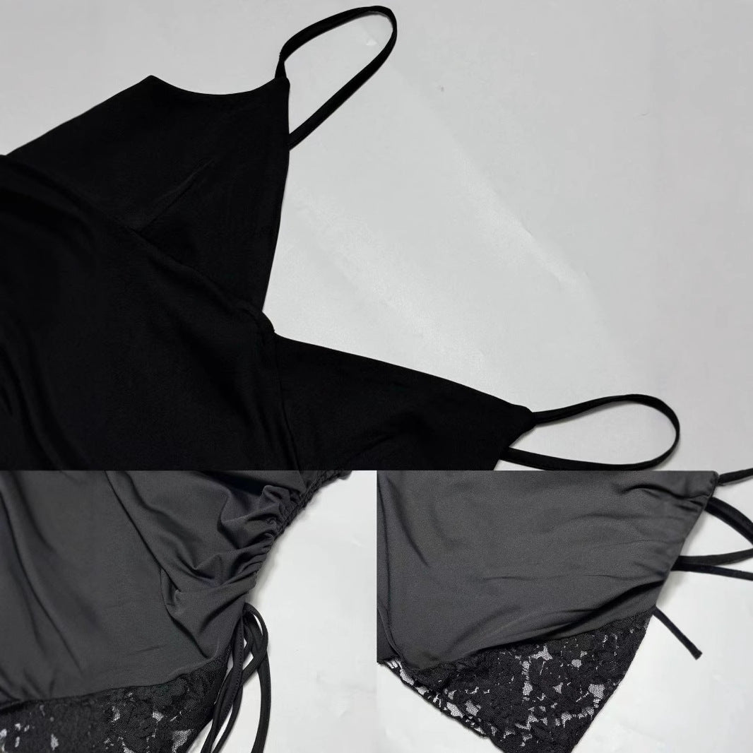 Damen Minikleid mit raffinierten Rüschendetails und verführerischem Spitzenansatz Echo Archiv
