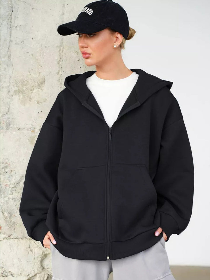 Damen Bequemer Fleece-Kapuzenjacke Echo Archiv