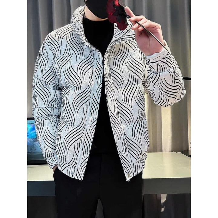 Herren Modische Steppjacke mit Wellenmuster Echo Archiv
