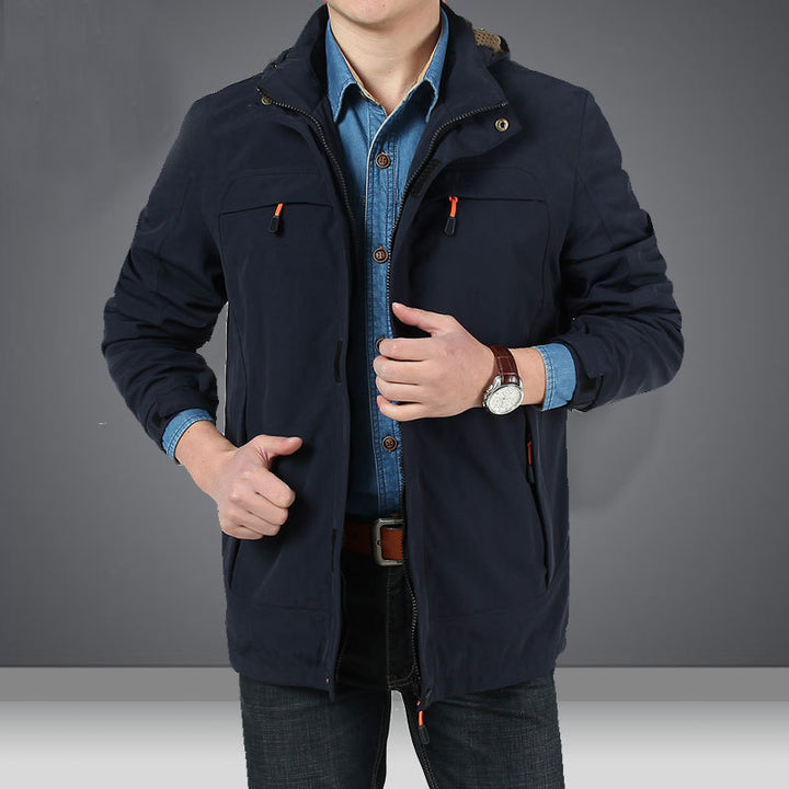 Herren leichte technische Fieldjacke mit Kapuze, Multifunktions-Taschen und windabweisender Shell Echoarchiv