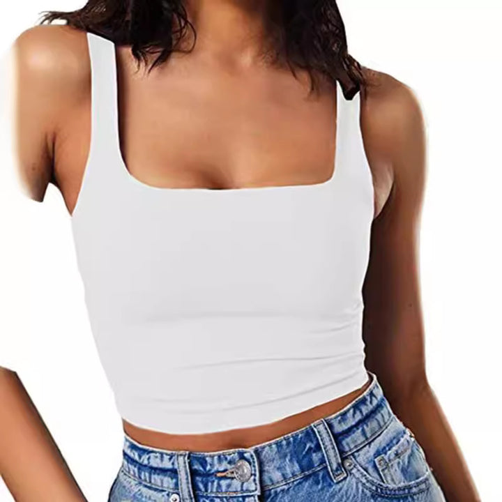 Damen Crop-Top mit quadratischem Ausschnitt und schmalem Schnitt Echo Archiv