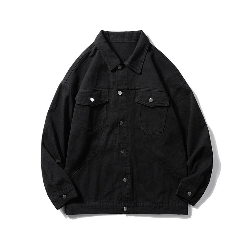 Herren Oversized Canvas Utility-Jacke mit Druckknopffront, aufgesetzten Brusttaschen und Raglanärmeln Echo Archiv
