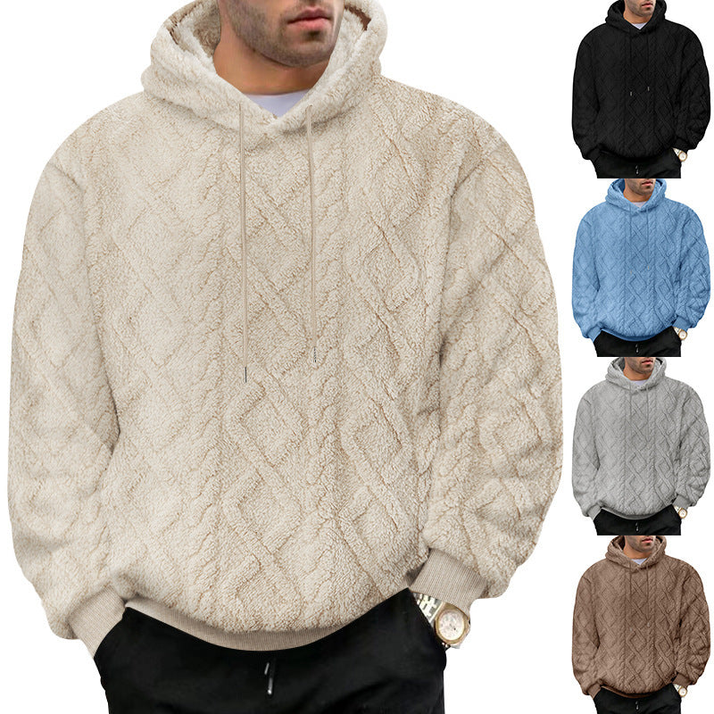 Herren kuscheliger Kapuzenpullover mit strukturiertem Design Echoarchiv