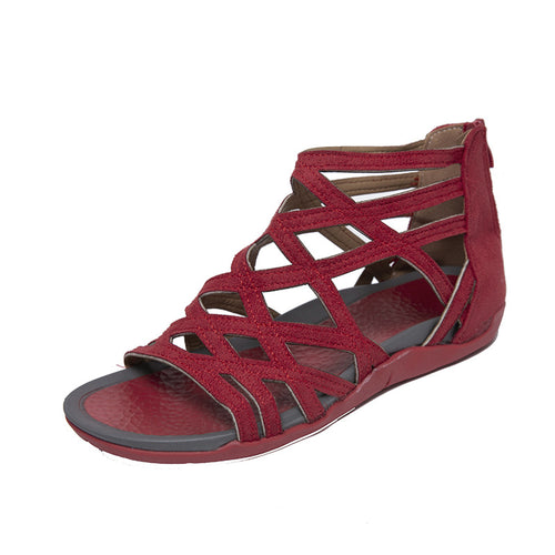 Damen  Riemchen-Sandalen mit geflochtenem Gitterdesign, gepolstertem Komfortfußbett und praktischem Fersenreißverschluss Echo Archiv