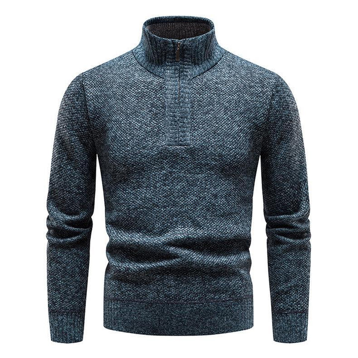 Herren Pullover mit halbem Reißverschluss und strukturiertem Design Echoarchiv