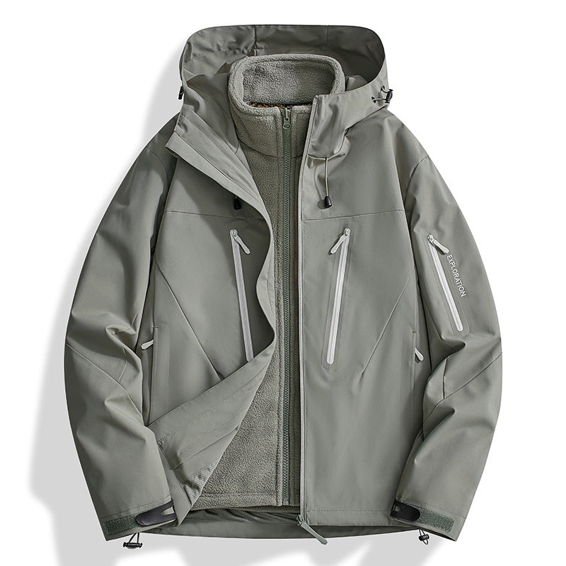 Herren Zwei-in-Eins Softshell-Outdoorjacke mit abnehmbarer Fleece-Innenjacke und wasserdichten Reißverschlüssen Echo Archiv