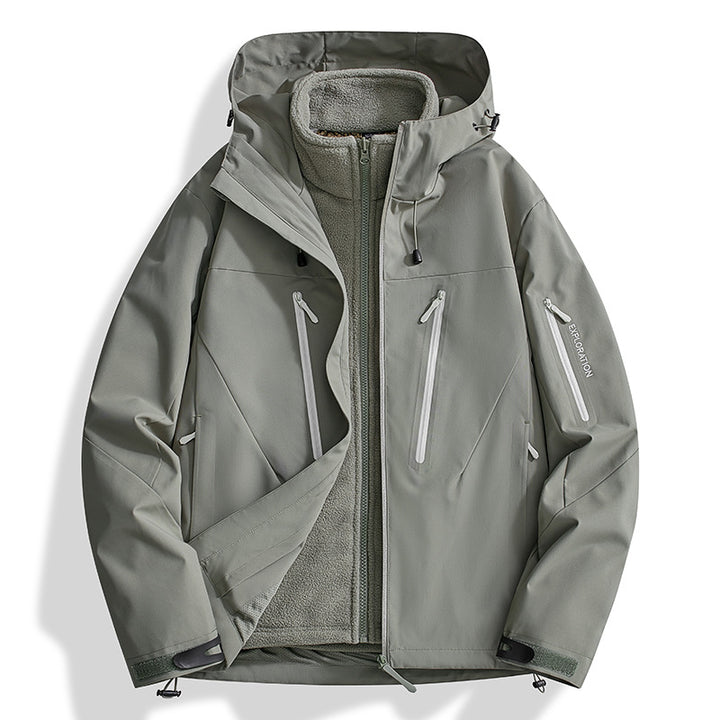 Herren Zwei-in-Eins Softshell-Outdoorjacke mit abnehmbarer Fleece-Innenjacke und wasserdichten Reißverschlüssen Echo Archiv