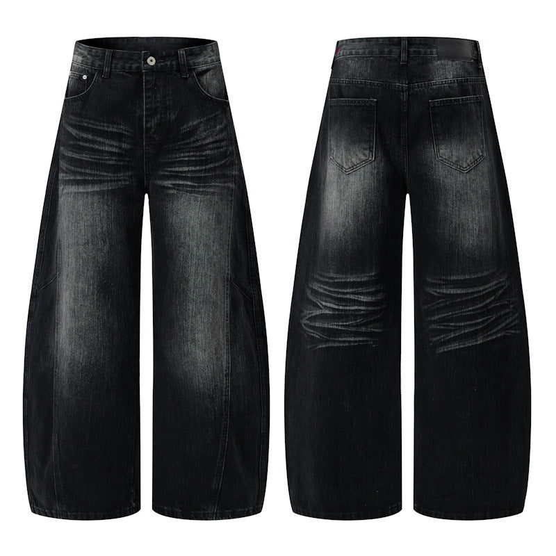 Herren Ultraweite Denim-Palazzohose im ballonförmigen Baggy-Cut mit tiefem Schritt Echo Archiv