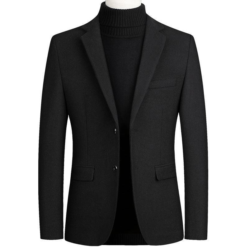 Herren eleganter Wollblazer im klassischen Schnitt mit feiner Textur Echoarchiv