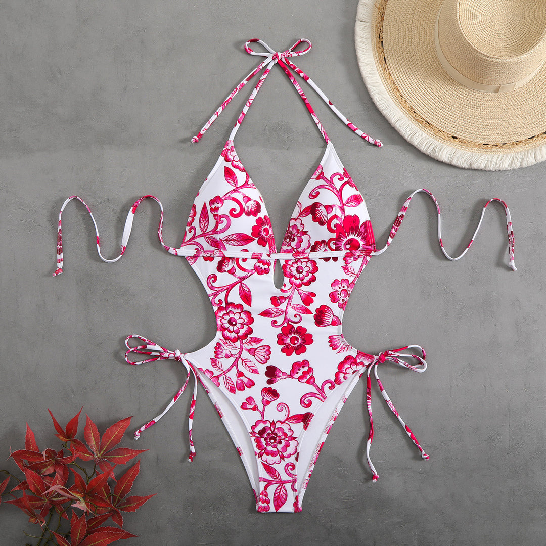 Damen ganzflächiger Bikini mit verspieltem floralen Design Echo Archiv