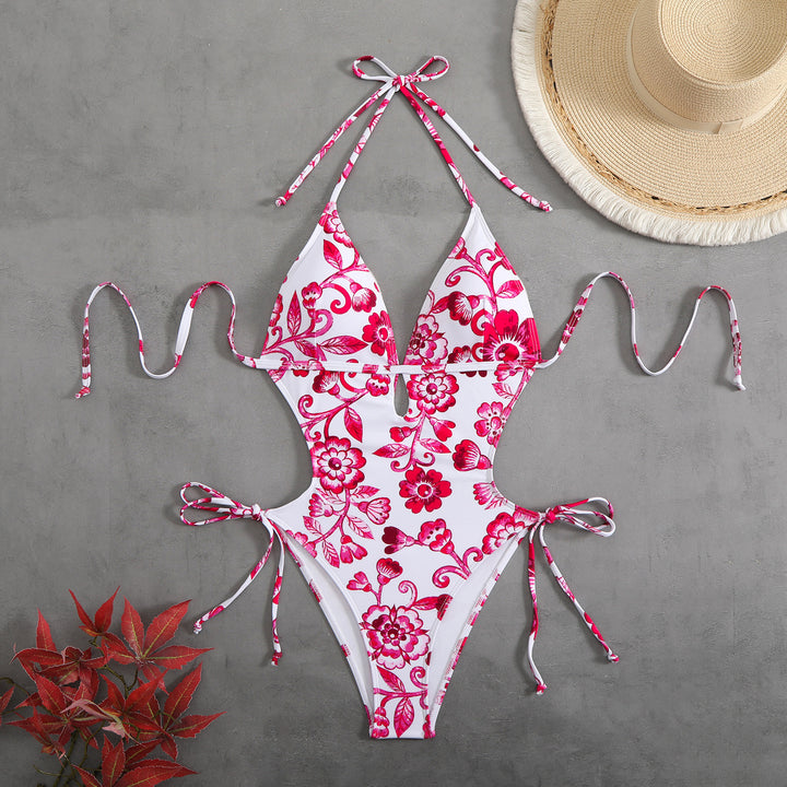 Damen ganzflächiger Bikini mit verspieltem floralen Design Echo Archiv