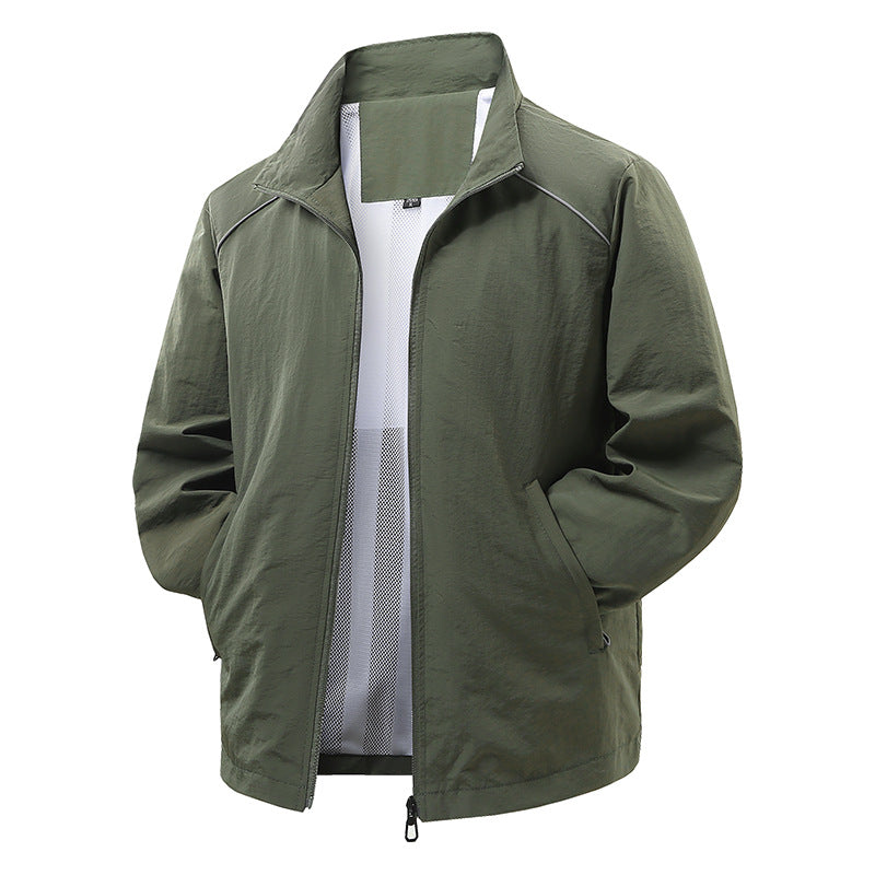 Herren  leichte verpackbare Zip-Up Windbreaker-Jacke mit atmungsaktivem Mesh-Futter und reflektierenden Schulterpaspeln Echo Archiv