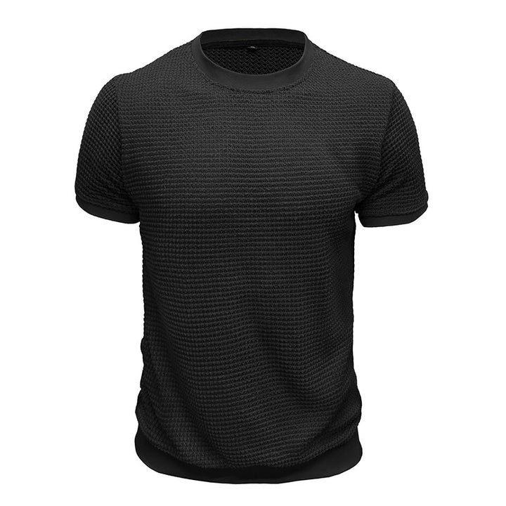 Herren Rundhalsshirt aus strukturiertem Material mit atmungsaktiven Eigenschaften Echoarchiv