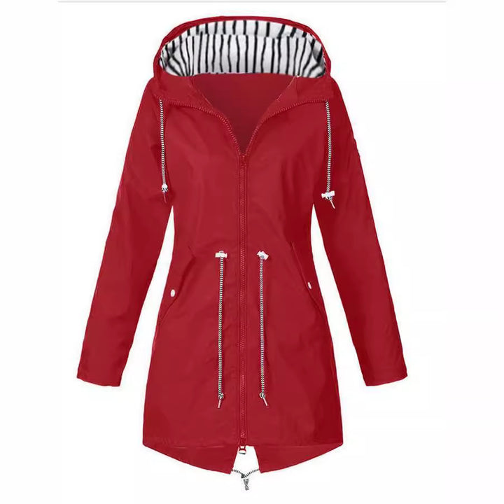 Damen nan taillierte Parka-Jacke mit Kapuze, Kordelzugbund und verdecktem Reißverschluss Echo Archiv