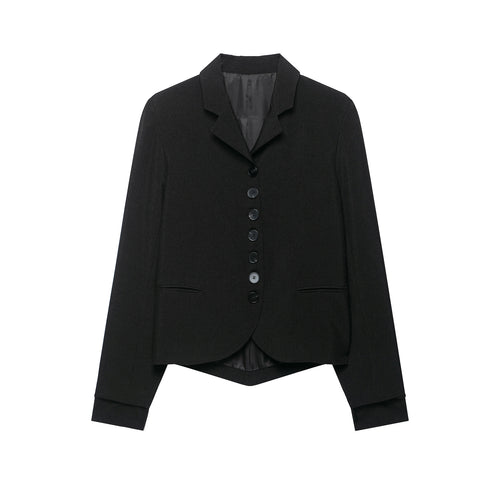 Damen Cropped-Blazer mit asymmetrisch geschnittenem Vorderteil und klassischem Revers Echoarchiv