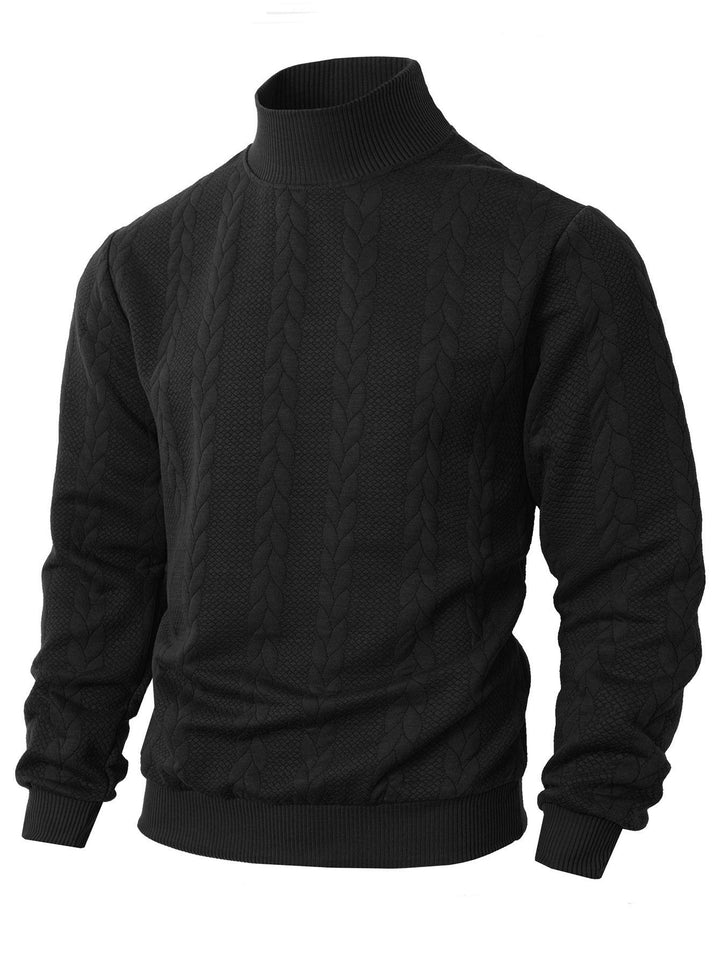 Herren modischer Pullover mit strukturiertem Stehkragen Echoarchiv