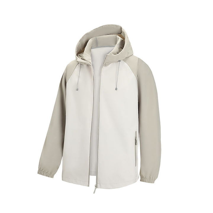 Herren Leichte Kapuzen‑Windbreaker‑Jacke mit Raglanärmeln, Zwei-Wege‑Reißverschluss und verdeckten Reißverschlusstaschen Echo Archiv
