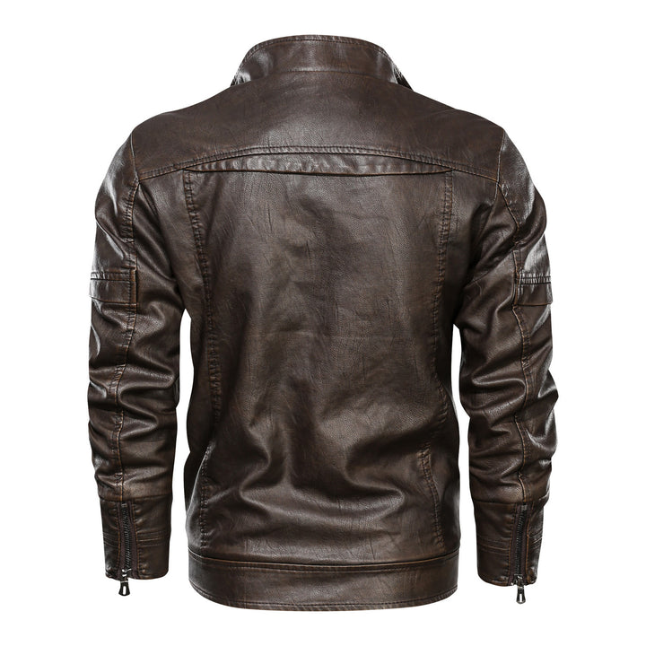 Herren lässige Kunstlederjacke mit praktischen Taschen und modischem Schnitt Echoarchiv