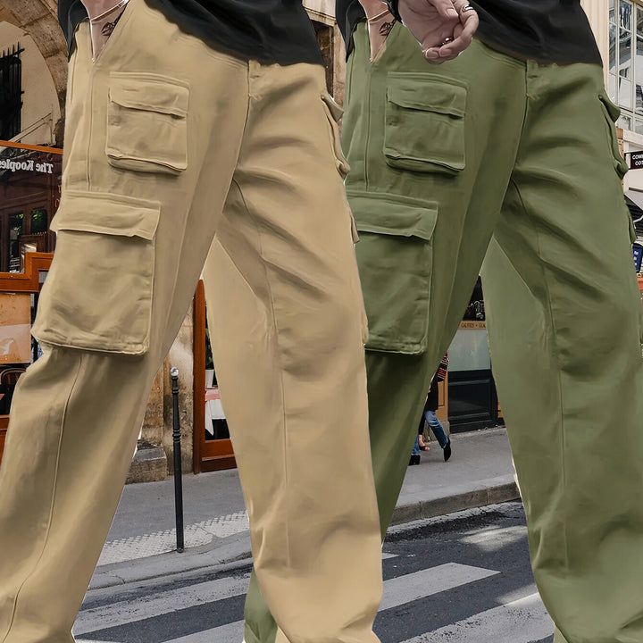 Herren Oversize Utility-Cargohose mit mehrfachen aufgesetzten Klapptaschen Echo Archiv