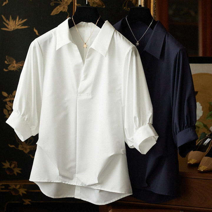 Damen Elegante Bluse mit Übergrößen und weiten Ärmeln Echoarchiv