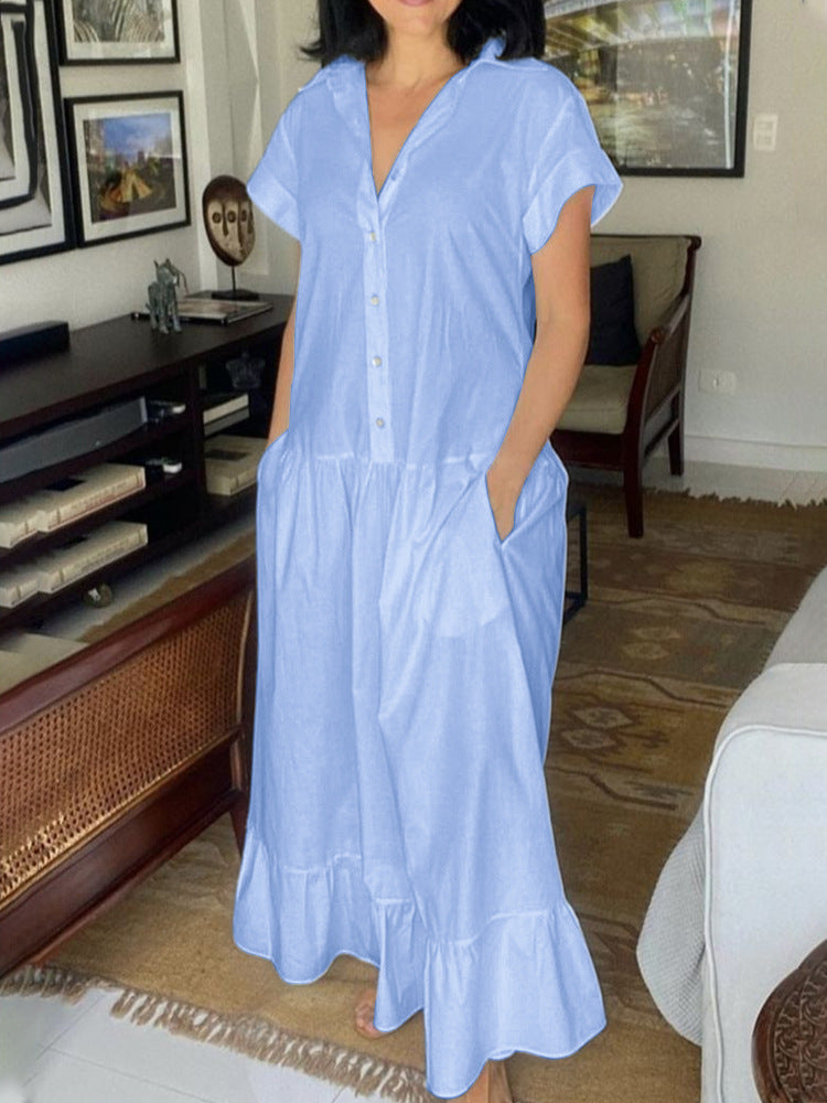 Damen Maxikleid mit Knopfleiste und praktischen Taschen Echo Archiv