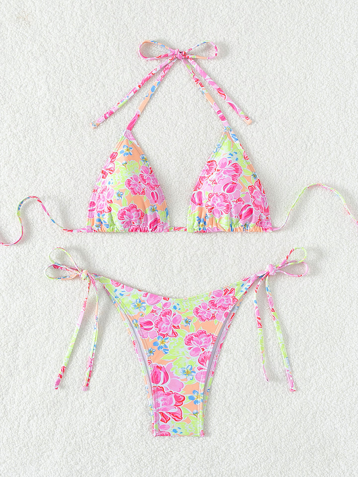 Damen Triangel-Bikini mit verspieltem Palmenmuster Echo Archiv