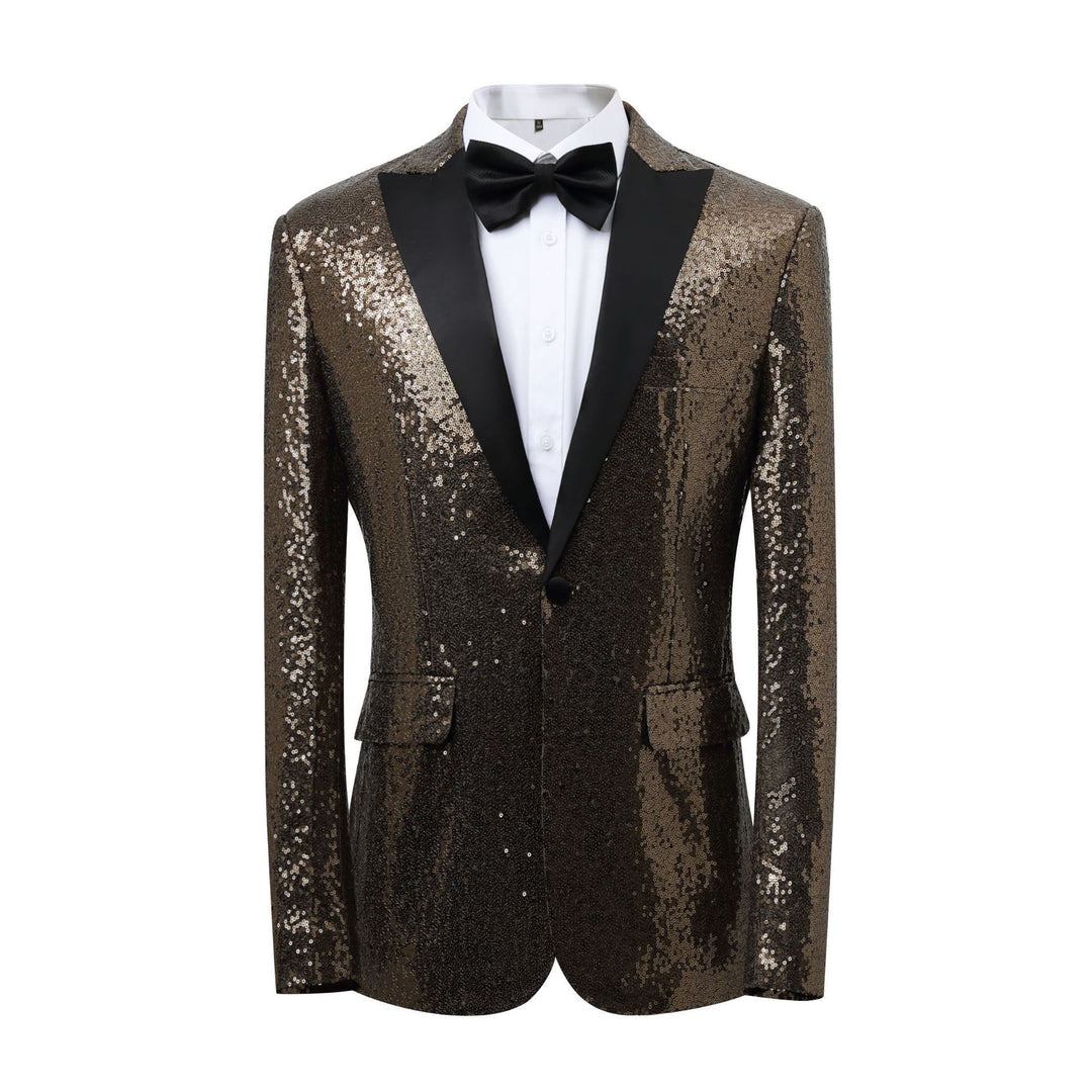 Herren Glamouröser Pailletten-Smokingblazer Echoarchiv