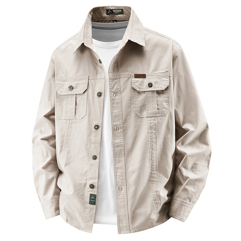 Herren nan leichte Overshirt-Jacke mit Klappbrusttaschen und klassischem Hemdkragen Echo Archiv