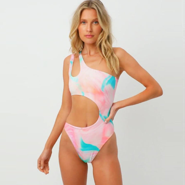 Damen Einteiliger Badeanzug mit innovativem Cut-Out und asymmetrischem Design Echo Archiv