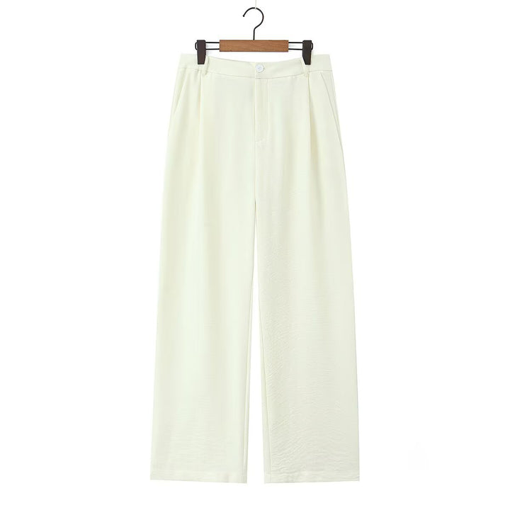 Damen Weite, hochtaillierte Stoffhose mit Bundfalten und Seitentaschen Echo Archiv