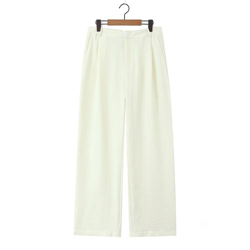 Damen Weite, hochtaillierte Stoffhose mit Bundfalten und Seitentaschen Echo Archiv